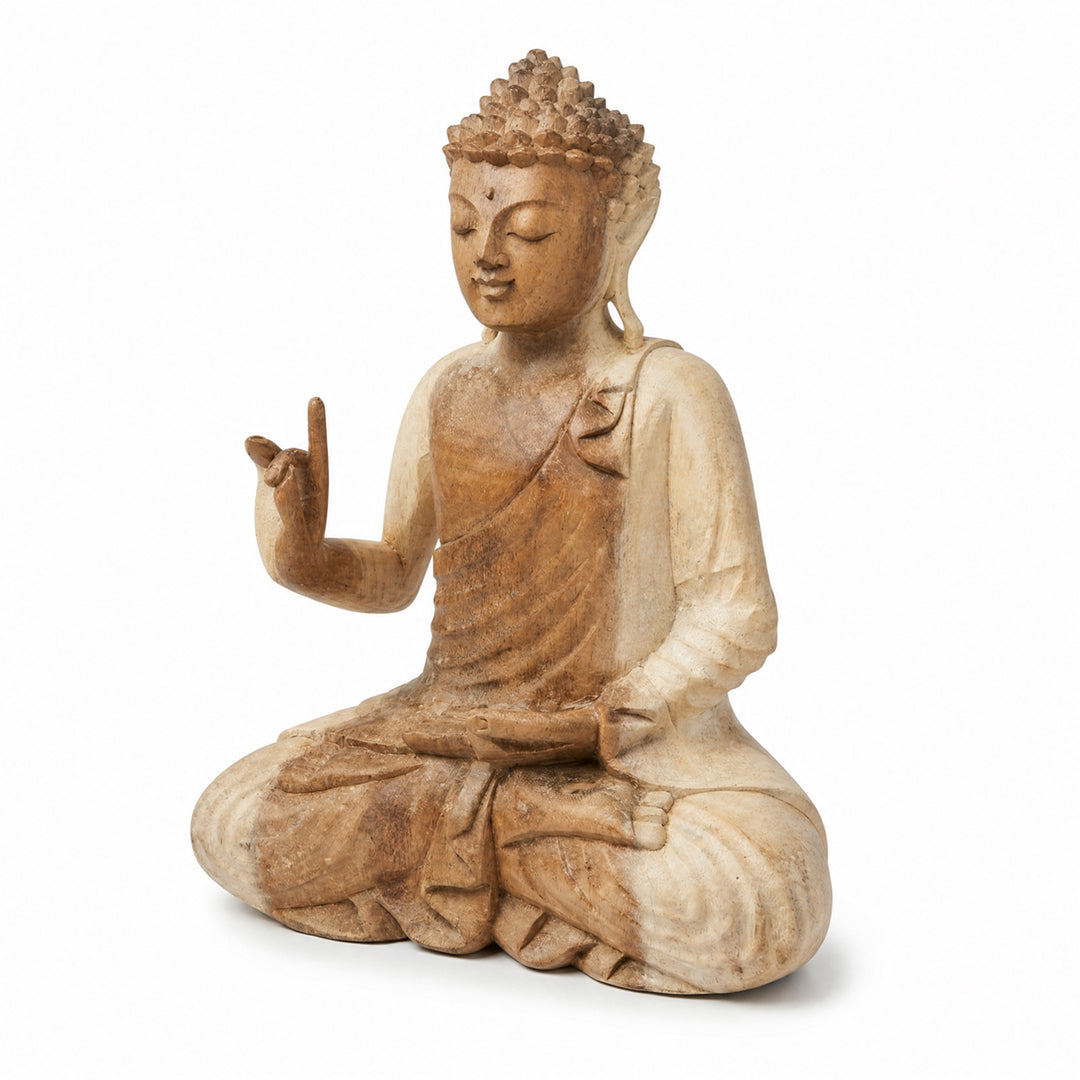 Statueta din lemn de suar Vitarka Mudra 30 cm