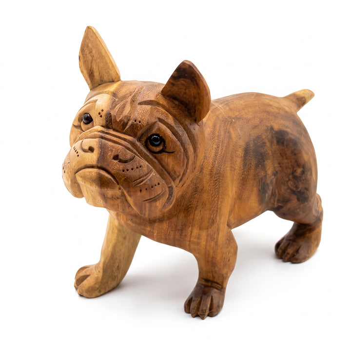 Statueta din lemn de suar Bulldog 20 cm
