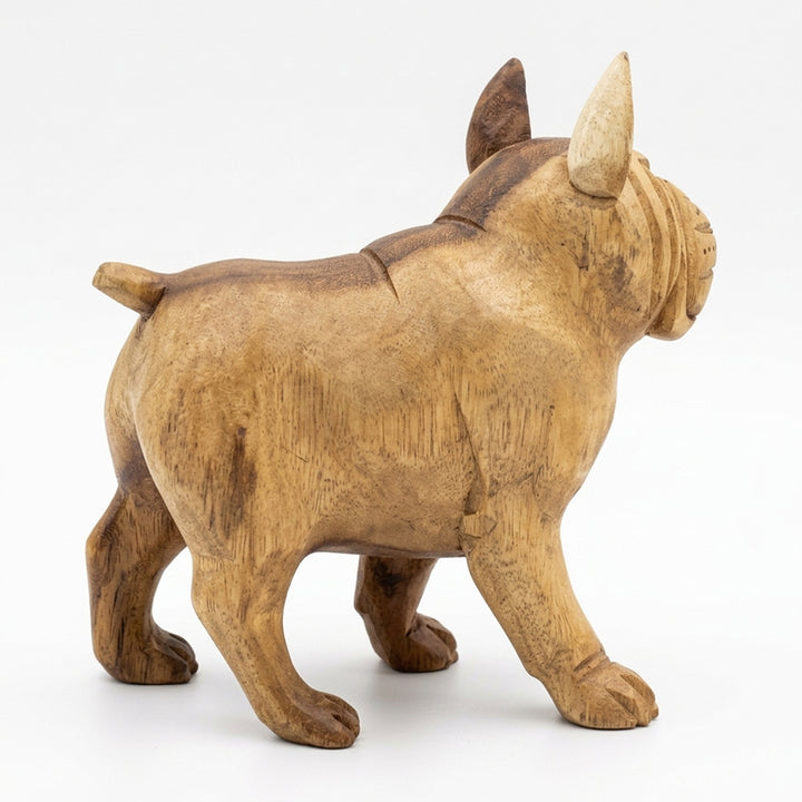 Statueta din lemn de suar Bulldog 20 cm