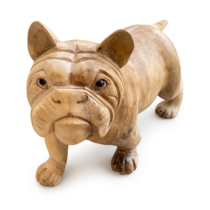 Statueta din lemn de suar Bulldog 40cm