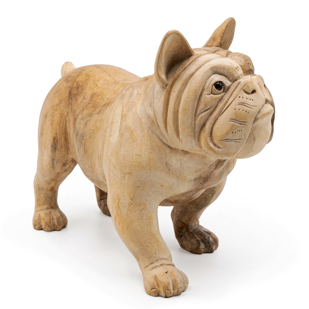 Statueta din lemn de suar Bulldog 40cm