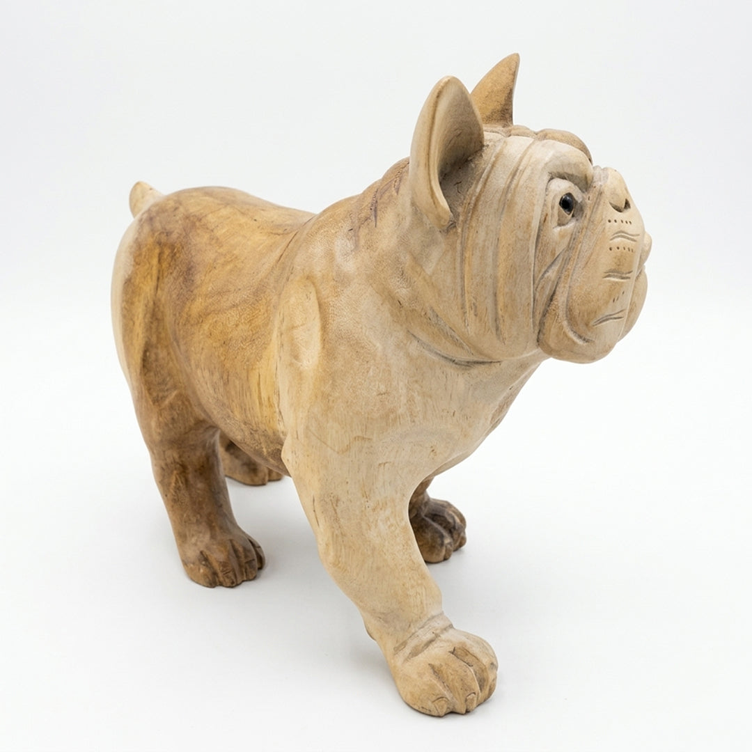 Statueta din lemn de suar Bulldog 40cm