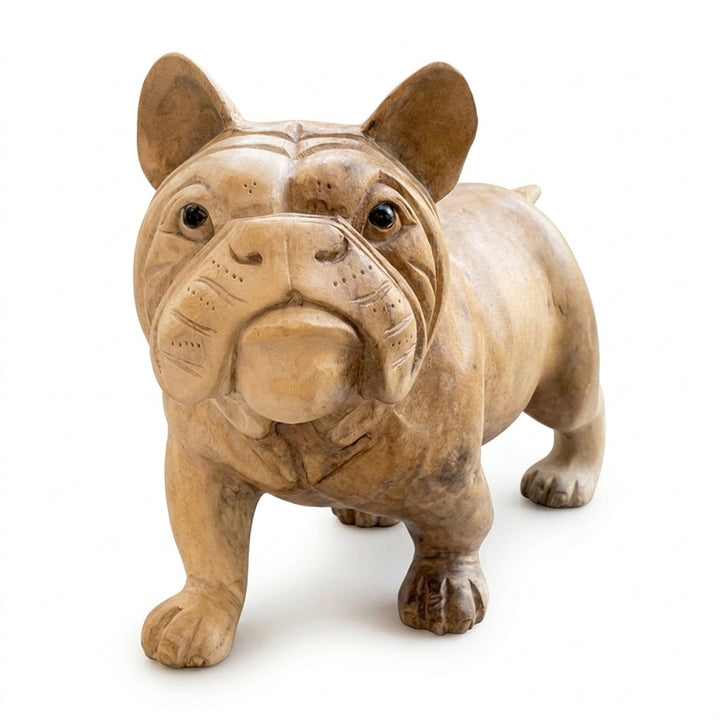 Statueta din lemn de suar Bulldog 40cm